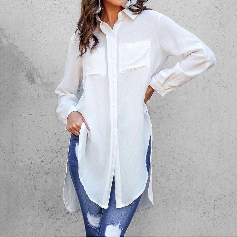 Chemise Femme Longue Blanche