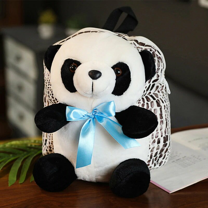 Petit Sac à Dos Panda Peluche Bleu