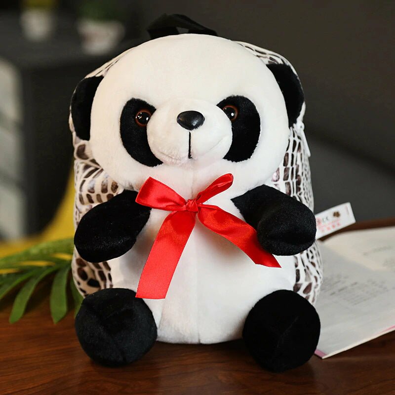 Petit Sac à Dos Panda Peluche Rouge